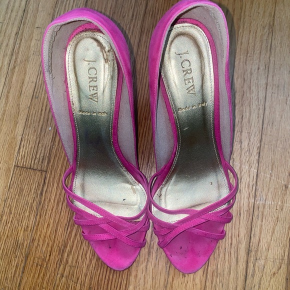 JCrew pink strappy sandals heels size 7 - Picture 2 of 5
